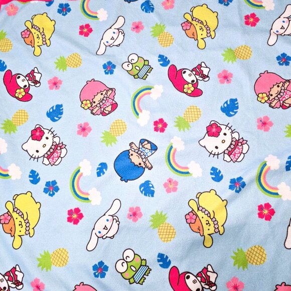Hello Kitty Beach Towel ~ Rainbow and Flowers 2-in-1 Towel, 46"X29" NWOT - Picture 2 of 8